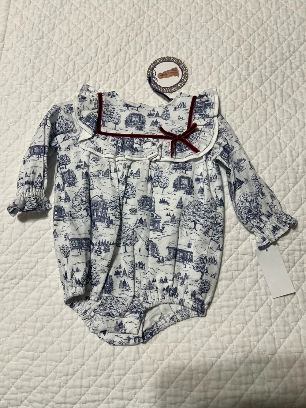 NEW Edgehill Collection x Darby Fallon Clark Ansley Toile Winter Romper